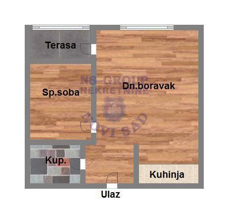 Glavna slika -Bulevar patrijarha Pavla (Somborski bulevar), 43m2, dvosoban stan, novogradnja, 111.450 €