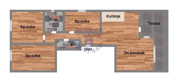 Glavna slika -Sremska Kamenica, 91m2, četvorosoban stan, novogradnja, 225.520 €