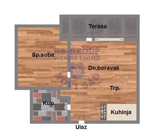 Glavna slika -Sremska Kamenica, 45m2, dvosoban stan, novogradnja, 120.300 €