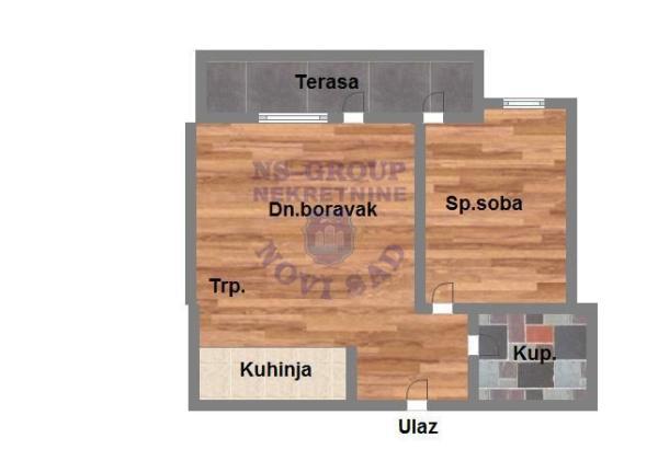 Glavna slika -Sremska Kamenica, 49m2, dvosoban stan, novogradnja, 130.180 €
