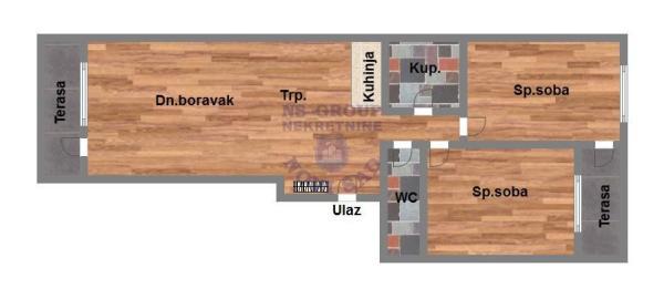 Glavna slika -Telep, 69m2, trosoban stan, novogradnja, 174.950 €