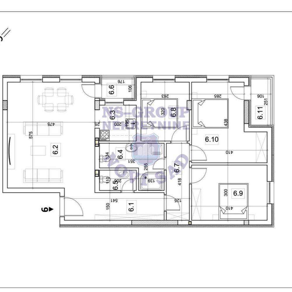 Glavna slika -Novi Sad, 91m2, četvorosoban stan, novogradnja, 209.780 €