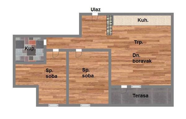 Glavna slika -Novo naselje, 56m2, trosoban stan, novogradnja, 127.420 €