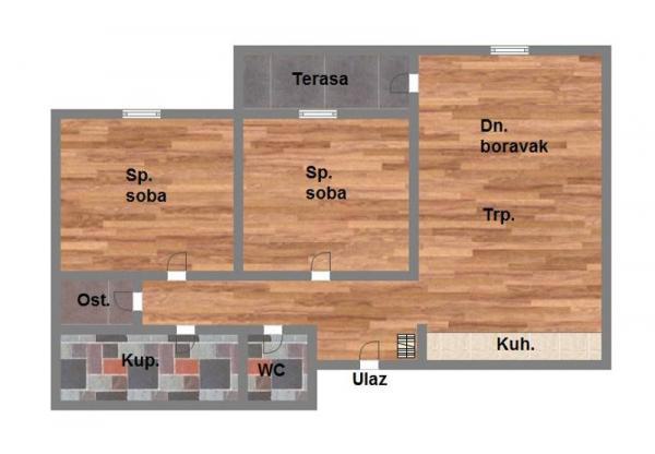 Glavna slika -Novo naselje, 58m2, trosoban stan, novogradnja, 130.500 €