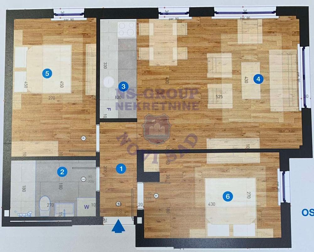 Glavna slika -Telep, 56m2, trosoban stan, novogradnja, 159.920 €