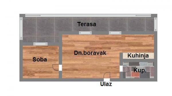 Glavna slika -Veternik, 37m2, jednoiposoban stan, novogradnja, 84.050 €