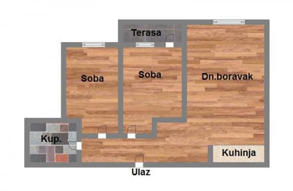 Glavna slika -Veternik, 54m2, dvoiposoban stan, novogradnja, 110.050 €