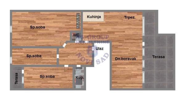 Glavna slika -Veternička rampa, 88m2, četvorosoban stan, novogradnja, 160.650 €