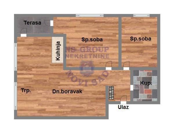 Glavna slika -Bulevar patrijarha Pavla (Somborski bulevar), 53m2, trosoban stan, novogradnja, 149.930 €
