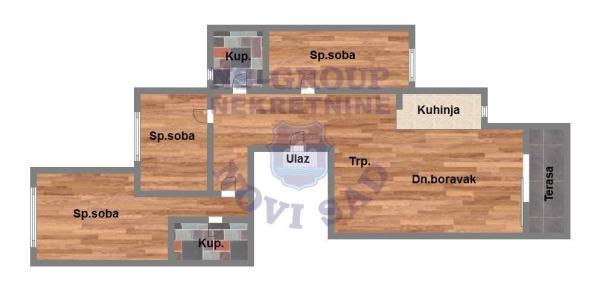Glavna slika -Adice, 70m2, troiposoban stan, novogradnja, 143.630 €