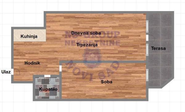 Glavna slika -Telep, 50m2, dvosoban stan, novogradnja, 139.330 €