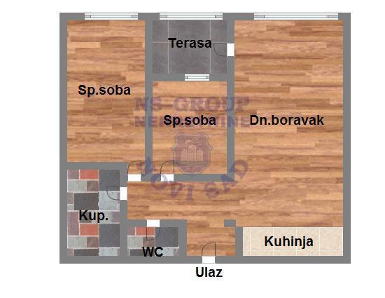Glavna slika -Novi Sad, 58m2, trosoban stan, novogradnja, 167.040 €
