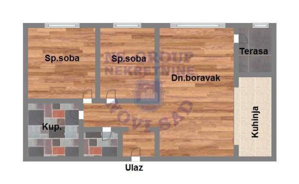 Glavna slika -Novi Sad, 61m2, trosoban stan, novogradnja, 174.540 €