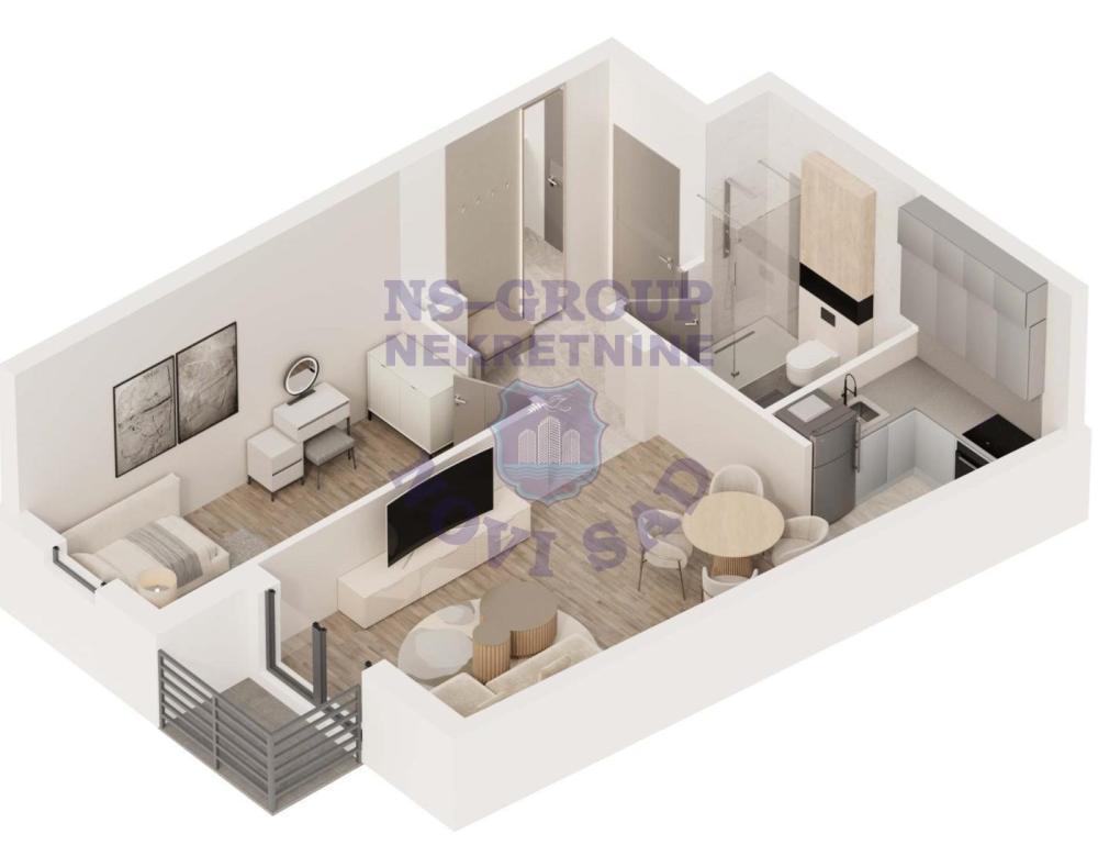 Glavna slika -Novi Sad, 43m2, dvosoban stan, novogradnja, 171.150 €