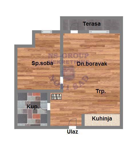 Glavna slika -Petrovaradin, 40m2, dvosoban stan, novogradnja, 103.460 €