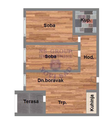 Glavna slika -Mišeluk, 52m2, dvoiposoban stan, novogradnja, 137.620 €