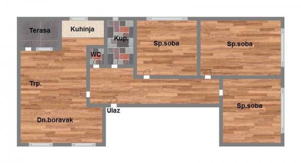 Glavna slika -Veternik, 75m2, četvorosoban stan, novogradnja, 102.500 €