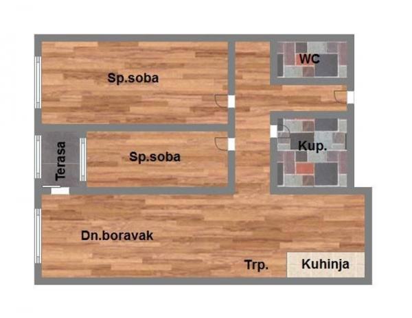 Glavna slika -Telep, 62m2, trosoban stan, novogradnja, 154.330 €