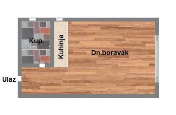 Glavna slika -Telep, 27m2, jednosoban stan, novogradnja, 70.020 €