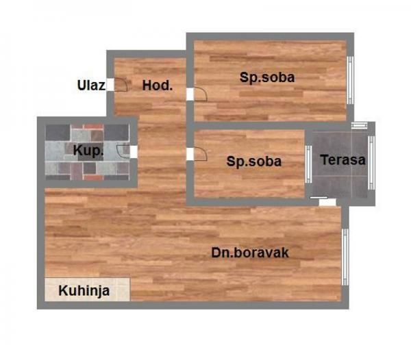 Glavna slika -Telep, 55m2, trosoban stan, novogradnja, 135.990 €