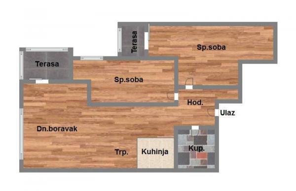 Glavna slika -Telep, 69m2, trosoban stan, novogradnja, 170.600 €