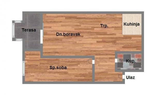Glavna slika -Telep, 45m2, dvosoban stan, novogradnja, 113.910 €