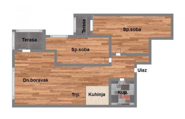Glavna slika -Telep, 69m2, trosoban stan, novogradnja, 170.600 €
