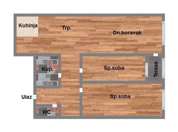 Glavna slika -Novi Sad, 62m2, trosoban stan, novogradnja, 152.150 €