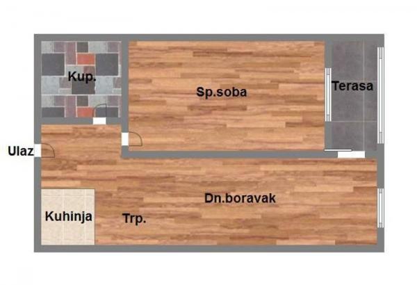 Glavna slika -Telep, 45m2, dvosoban stan, novogradnja, 113.080 €